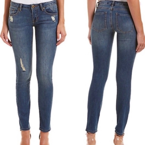 CABI skinny #5087 distressed medium wash jeans denim casual - Picture 3 of 16